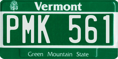 VT license plate PMK561