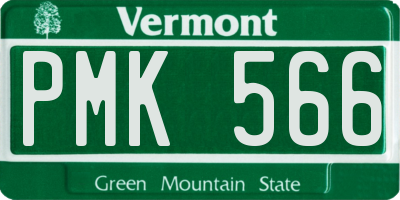 VT license plate PMK566