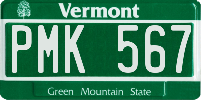 VT license plate PMK567