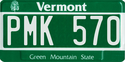 VT license plate PMK570