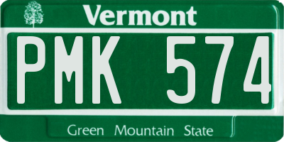 VT license plate PMK574