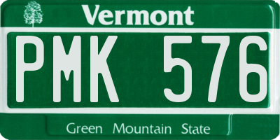 VT license plate PMK576