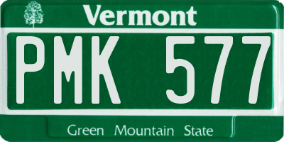 VT license plate PMK577
