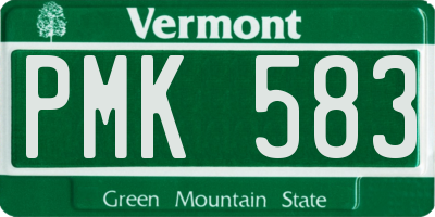 VT license plate PMK583