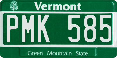 VT license plate PMK585