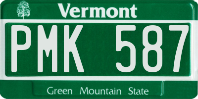 VT license plate PMK587