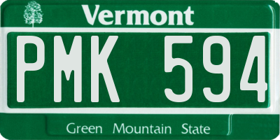 VT license plate PMK594