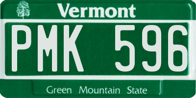 VT license plate PMK596