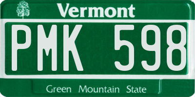 VT license plate PMK598