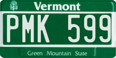 VT license plate PMK599