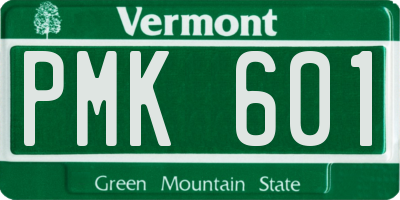 VT license plate PMK601
