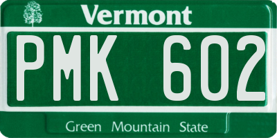 VT license plate PMK602