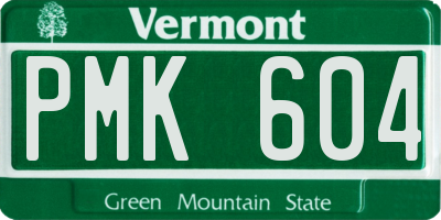 VT license plate PMK604