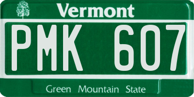 VT license plate PMK607