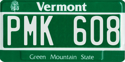 VT license plate PMK608
