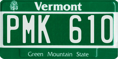 VT license plate PMK610