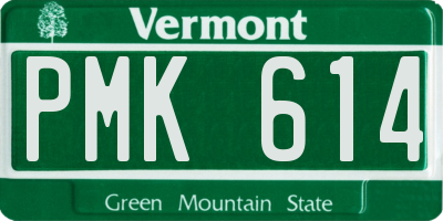 VT license plate PMK614