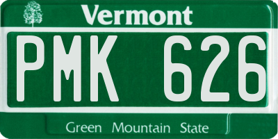 VT license plate PMK626