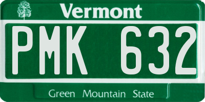 VT license plate PMK632