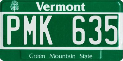VT license plate PMK635