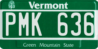 VT license plate PMK636