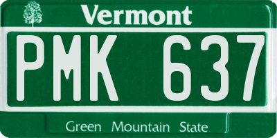 VT license plate PMK637
