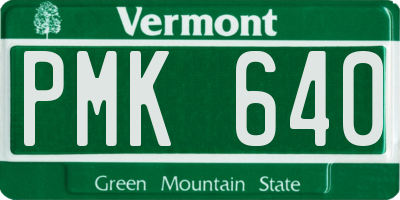 VT license plate PMK640