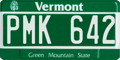 VT license plate PMK642