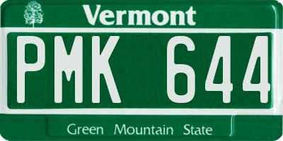 VT license plate PMK644