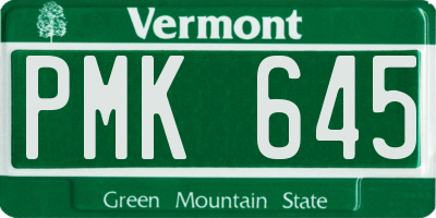 VT license plate PMK645