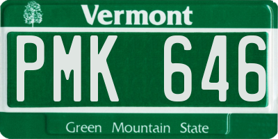 VT license plate PMK646