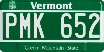 VT license plate PMK652