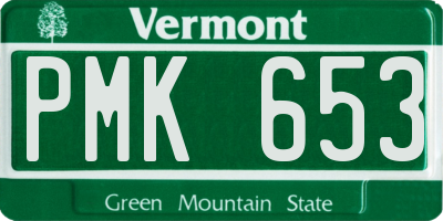 VT license plate PMK653