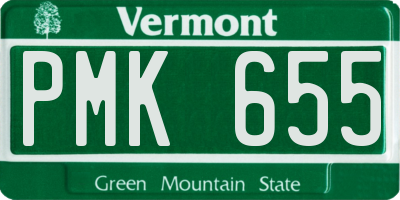 VT license plate PMK655