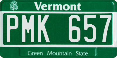 VT license plate PMK657