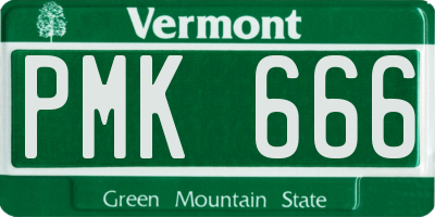 VT license plate PMK666