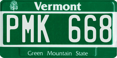 VT license plate PMK668