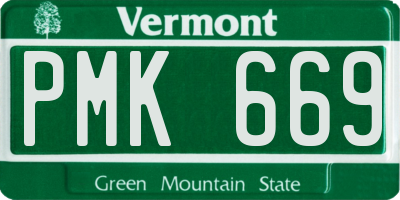 VT license plate PMK669