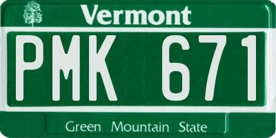 VT license plate PMK671