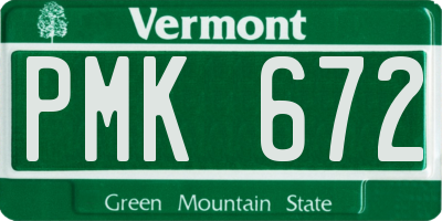 VT license plate PMK672