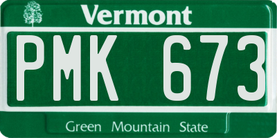 VT license plate PMK673