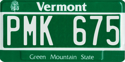 VT license plate PMK675