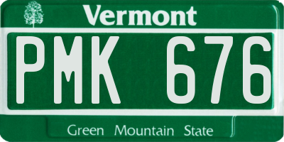 VT license plate PMK676