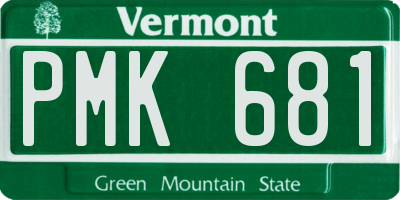 VT license plate PMK681