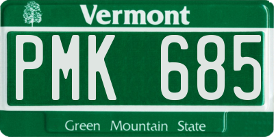 VT license plate PMK685