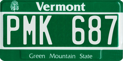 VT license plate PMK687