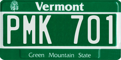 VT license plate PMK701