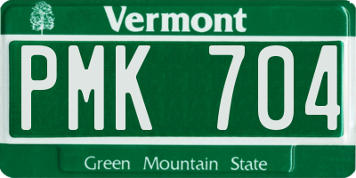 VT license plate PMK704