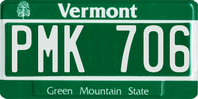 VT license plate PMK706