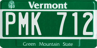VT license plate PMK712